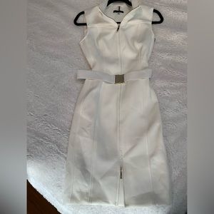 Tommy Hilfiger White Sleeveless Scuba Dress. Size 6.